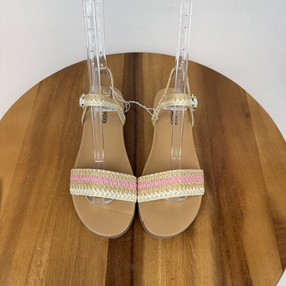New Big Kids Steve Madden Lyza Brown Woven Strappy Casual Sandal Size 3 Y NWOB